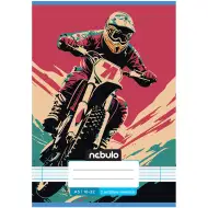 Nebulo: Zszyty zeszyt w linie z motywem cross motocykla dla 2 klasy, format A5, 16-32 stron