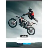 Nebulo: Zszyty zeszyt w linie z motywem motocrossowym 81-32 A/4