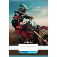 Nebulo: Zszyty zeszyt w linie z motywem wyścigowego motocykla dla klasy 4, format A5, 21-32