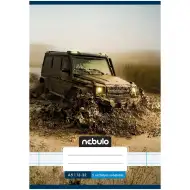 Nebulo: Zszywany zeszyt w linie z motywem terenowego samochodu off-road dla klasy 3, format A5, 12-32 kartki