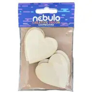Nebulo: zestaw 6 drewnianych dekoracyjnych serc 4,5x5x0,2 cm