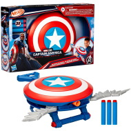 Nerf: Kapitan Ameryka - Blaster Skyshot z tarczą do wystrzeliwania gąbek Szczęśliwy Nowy Świat - Hasbro