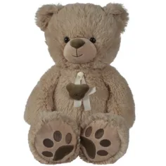Nicotoy: Brązowy pluszowy miś z beżową wstążką 55 cm - Simba Toys
