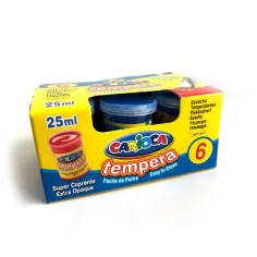 Niebieska tempera w słoiku 6x35 g - Carioca zdjęcie 2