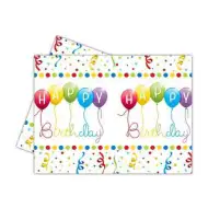 Obrus plastikowy "Happy Birthday" 120x180 cm
