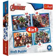Odważni Avengers 4 w 1 35-48-54-70 elementów puzzle - Trefl