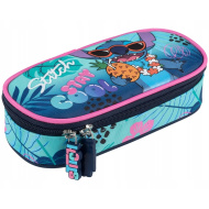 Owalny piórnik Disney Stitch z napisem Stay cool PC01 23x9,5x6 cm