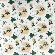 Papier do pakowania z Mikołajem i reniferami 200x70 cm