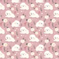 Papier do pakowania z białymi pieskami 100x70 cm