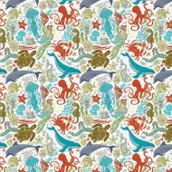 Papier do pakowania z motywem zwierząt morskich 100x70 cm