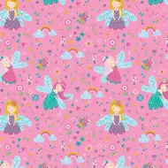 Papier do pakowania z wróżkami i tęczami 100x70 cm