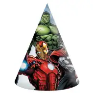 Papierowe czapeczki imprezowe Avengers, zestaw 6 sztuk