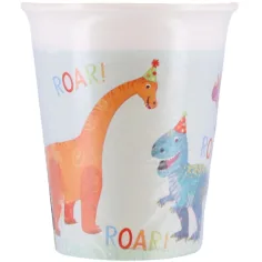 Papierowe kubeczki z dinozaurami, zestaw 8 szt., 200 ml