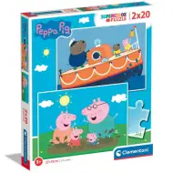 Peppa Świnka Supercolor 2 w 1 2x20-elementowe puzzle - Clementoni