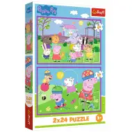 Peppa na placu zabaw 2x24-elementowe puzzle – Trefl