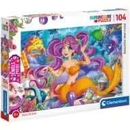 Piękna Syrenka Supercolor puzzle biżuteryjne 104 elementy - Clementoni
