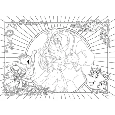 Piękna i Bestia 2 w 1 puzzle i kolorowanka 108 elementów 50x35 cm – Lisciani zdjęcie 3
