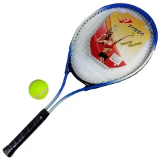 PinBo 63cm metalowa rakieta tenisowa z piłką tenisową w torbie zdjęcie 2