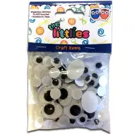 Plastikowe oczy w 3 rozmiarach, 74 sztuki.