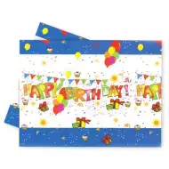 Plastikowy obrus "Happy Birthday" 120x180 cm