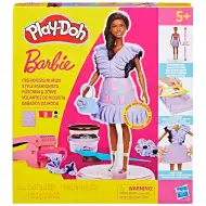 Play-Doh: Barbie Fashionista zestaw masy plastycznej z falbaniastymi sukienkami i lalką – Hasbro