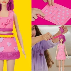 Play-Doh: Barbie serca i korona z włosów – zestaw z lalką – Hasbro zdjęcie 2
