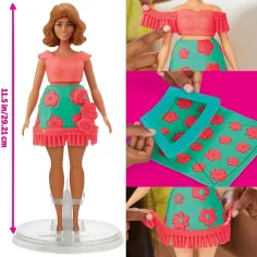 Play-Doh: Barbie zestaw ciastoliny z motywami kwiatów i frędzlami - Hasbro zdjęcie 3