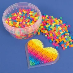 PlayBox: 5 mm MIDI koraliki do prasowania, 1000 sztuk, w kolorach neonowych zdjęcie 2