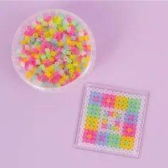 PlayBox: 5 mm midi perełki do prasowania, 1000 sztuk, w jasnych przezroczystych kolorach zdjęcie 2