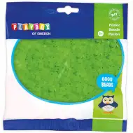 PlayBox: 5 mm przezroczyste, prasowalne koraliki MIDI w kolorze zielonym, opakowanie 6000 sztuk