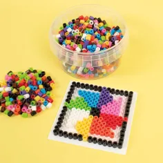 PlayBox: 5mm MIDI koraliki do prasowania - mix 10 żywych kolorów, 1000 sztuk zdjęcie 2