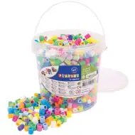 PlayBox: 9mm XL MAXI pastelowe i neonowe koraliki do prasowania w wiaderku, opakowanie 1400 sztuk