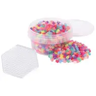 PlayBox: Brokatowe koraliki do prasowania MIDI 5 mm, 1000 sztuk z sześciokątną podstawką.