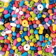 PlayBox: Drewniane koraliki w podstawowych kolorach, opakowanie 250g