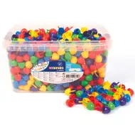 PlayBox: Kolorowa mozaika z pinezkami, zestaw 900 sztuk w wiaderku, 2 cm
