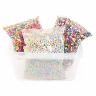 PlayBox: Kolorowe koraliki MIDI do prasowania 5mm w wiaderku, opakowanie 30,000 sztuk