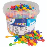 PlayBox: Kolorowy mały zestaw mozaikowych koralików 700 szt. w wiaderku 1 cm