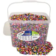 PlayBox: Kolorowy mix 60 000 sztuk koralików MIDI do prasowania, 5 mm, w wiaderku