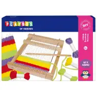 PlayBox: Kompletny zestaw tkacki z nićmi i kwadratową ramą tkacką