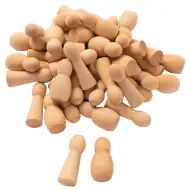 PlayBox: Naturalne drewniane pionki 40x47mm, opakowanie 50 sztuk