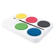 PlayBox: Paleta akwarelowa z 6 krążkami o średnicy 55 mm w podstawowych kolorach