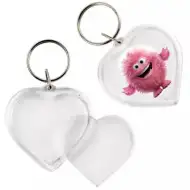 PlayBox: Przezroczysty brelok w kształcie serca o średnicy 5 cm, 1 szt.