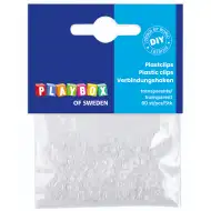 PlayBox: Przezroczysty plastikowy klips S do biżuterii, zestaw 60 sztuk