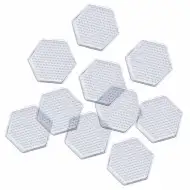 PlayBox: Sześciokątna podstawka na koraliki MIDI 5mm do prasowania 7,5cm zestaw 10 sztuk