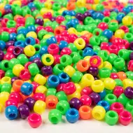 PlayBox: Walcowate koraliki w neonowych kolorach, opakowanie 1000 sztuk