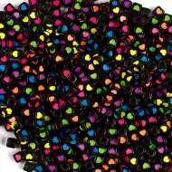PlayBox: Zestaw czarnych plastikowych koralików w kształcie serca, 300 sztuk