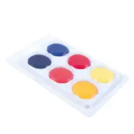 PlayBox: Zestaw farb akwarelowych w 6 kolorach z krążkami o średnicy 30 mm