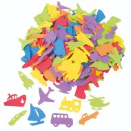 PlayBox: Zestaw kolorowych pojazdów z pianki, 250 sztuk