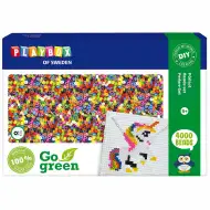 PlayBox: Zestaw zielonych koralików do prasowania MIDI 5 mm z kwadratową podkładką, opakowanie 4000 sztuk
