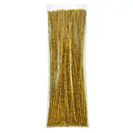 PlayBox: Złote włókna chenille 100 sztuk 6mm